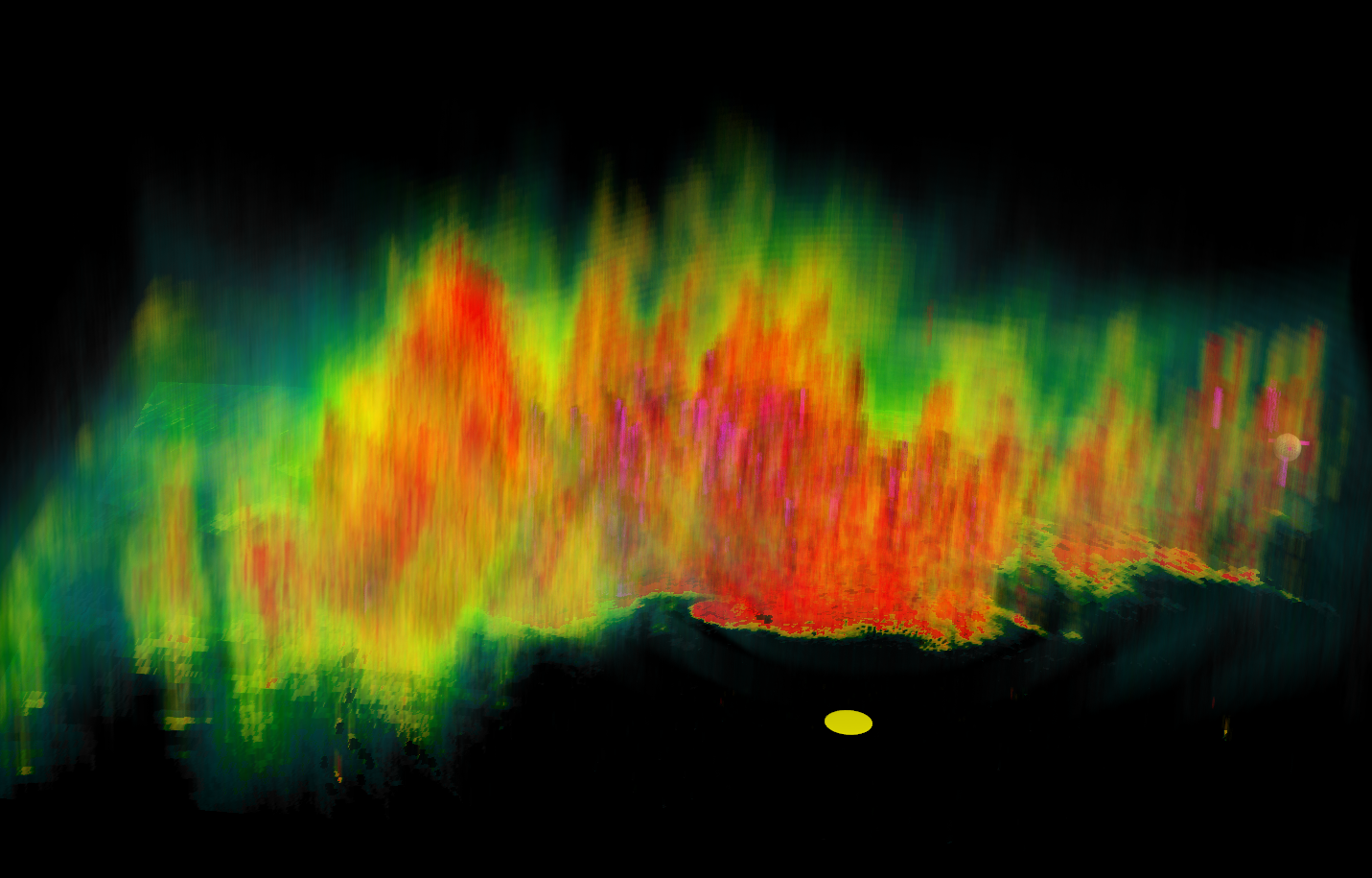 TWX.APP interface displaying volumetric 3D radar and storm data